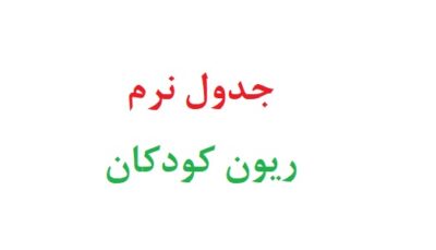 جدول نرم ریون کودکان