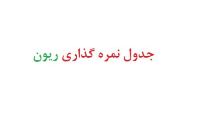 جدول نمره گذاری ریون