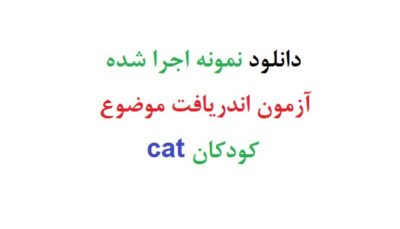 دانلود نمونه اجرا شده آزمون اندریافت موضوع کودکان cat