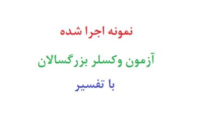 نمونه اجرا شده آزمون وکسلر بزرگسالان با تفسیر