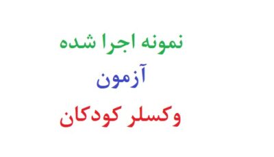 نمونه اجرا شده آزمون وکسلر کودکان با تفسیر رایگان