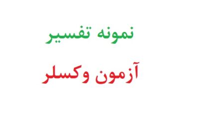 نمونه تفسیر ازمون وکسلر