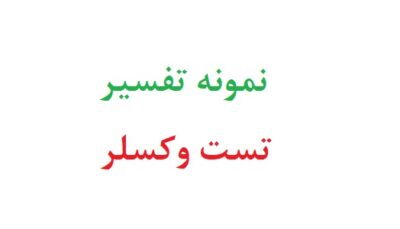 نمونه تفسیر تست وکسلر