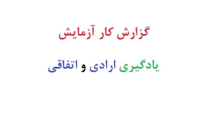 گزارش کار آزمایش یادگیری ارادی و اتفاقی